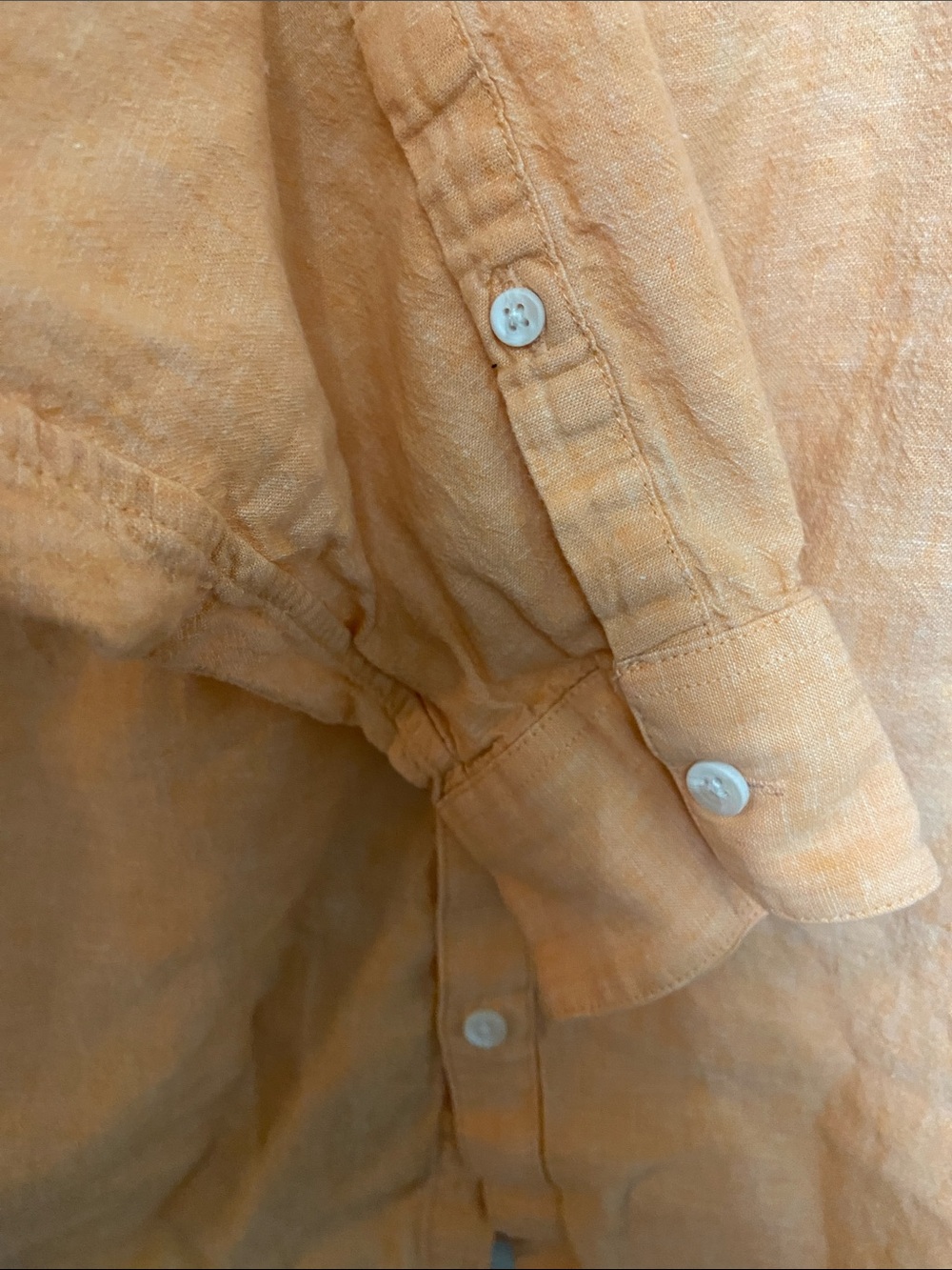 Marc Anthony Peach Linen blend Button-Up Shirt - Picture 4 of 5